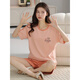 Catman (Miiow) Coton Pure Coton Summer Pyjamas Ladies Pullover Pyjamas Shorts d'été Shorts confortables et décontractés Ensemble de vêtements de maison Z9858 M [Recommandé 80-100jin [Jin est égal à 0,5 kg] usure]
