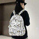 Schoolbag female ins style Korean version Harajuku large capacity graffiti junior high school student backpack college student high school student backpack white