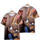 Xuanmo T-shirt Men's Big Belly Belly Crazy Zootopia Nico Judy T-shirt Men and Women Fox Rabbit à manches courtes T1480 S 75-85Jin [Jin est égal à 0,5 kg]