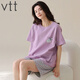 VTT Pyon Pyjamas en coton pour femmes en été shorts en coton pur shorts d'été Nouveaux jeunes dames costumes de vêtements V V costume à manches courtes: yzt9859 m