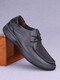 GY Jinlilai genuine leather men's shoes for spring and autumn, first layer cowhide round toe lace-up genuine leather shoes for men's soft face soft sole casual shoes black 9912 42