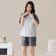 Yalu new summer pure cotton pajamas for women round neck short sleeve shorts home clothes summer thin cartoon girl cotton set 9856 M