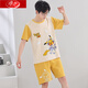 Langsha Pyjamas kurzärmelige Shorts für den Sommer New Cotton Student Cartoon Teenager Herren große Größe kann außerhalb von Heimbekleidung abgenutzt werden.