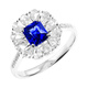 HEEKAIYI Sapphire Ring Female Royal Blue 18K Gold Diamond Ring Chinese Valentine's Day Birthday Gift for Wife and Girlfriend Selected 1.1 Carat/Royal Blue/Double Certificate