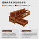 Small wooden nest sofa solid wood sofa living room 2025 black walnut wood furniture large and small apartment new Chinese style sofa for winter and summer use four people + imperial concubine couch (free cushion when ordering)