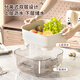KDISV German double-layer drain basket new living room home kitchen fruit basket water filter vegetable basket thickened fruit plate vegetable basin cream white large size