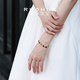 RUOHUA Sansheng Chain 5.5-6.5mm Gypsophila Ruby Bracelet Women's Sapphire Bracelet 18K Gold Gift Ruby/Sapphire Bracelet 16cm