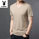 Playboy Summer New Herren Kurzarm T-Shirt Modal MODAL FORTEN VON NACKEISE ICE WRACE Dünne Gefahr-Baumwoll-T-Shirt Top 9902 Royal Blue M 170