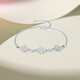 Saturday Fortune (ZLF) PT950 Platinum Bracelet Women's Car Flower Shiny Simple Four-Leaf Clover Hand Decor Holiday Gift 16+3cm-4g
