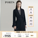 
PORTS Women's Clothing Autumn and Winter New Long Sleeve Medium Long Trench Coat LL9T022LWB006 Black M (6)