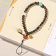 Jiuhuashan agarwood mobile phone chain lanyard short cultural toy wrist pendant pendant birthday gift for girls practical girlfriend Good Luck Lotus Agarwood mobile phone chain lanyard 8mm
