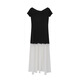 
Inside and Outer Spring 2025 Sleeveless Spliced ​​Chiffon Hem Fake Two-Piece Dress A1105 Blue L