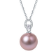 Saturday Fu Purple Edison Pearl S925 Silver Necklace Birthday Gift X0614365 Nearly Round 10-11mm