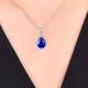 Shien's new product 925 sterling silver sapphire inlaid with drop-shaped pendant 18K gold plated tanzanite color gemstone clavicle necklace for women single pendant (not equipped with chain)