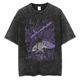 
Jiuvia Harajuku Street Washing Old Retro Japanese Naruto Naruto Anime Cotton T-shirt Men's Summer Short Sleeve B1365 Washing Black S