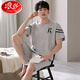 
Langsha casual cotton pajamas men's summer short-sleeved shorts for youth Korean style loose home clothes middle-aged thin large-size suit H9928 (short-sleeved shorts) L (recommended 100-125 Jin [Jin equals 0.5 kg])