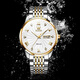 OLEVS Swiss Certified Watch Mechanical Watch Mechanical Watch Totalmente automático Luminoso Water's Watch Doble Calendar Business Watch Olevs-6630 Steel White