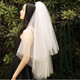 Veil bride headwear photo internet celebrity super fairy style internet celebrity photo props proposal double layer simple travel photography wedding dress white 4 layers 60cm-80cm