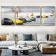 
Modern simple living room decoration painting sofa background wall mural atmospheric light luxury triple painting hanging painting diamond crystal porcelain HJ-3893-Smooth sailing 50*70 on both sides 100*70 in the middle 100*70 noble black frame high