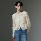 Three-color hollow V-neck small fragrance jacket