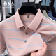 CEO Yageol Kurzarm T-Shirt für Männer Sommer 2025 Neues reines Baumwollstreifen mittlere Eisen-freies Geschäft mit dünnem Polo-Hemd Dunkelblau Y15100 m 48