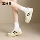 ZHR women's shoes new moral training shoes for women's classic board shoes flat white shoes for women versatile age-reducing lightweight soft sole casual shoes Mi black 36