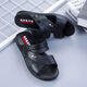 Huilirui [Vietnam Gummi] Koreanische Version von nicht gleitenden Gelegenheitssandalen bequem und langlebige Vaters Schuhe Herren Sandalen neu im Sommer 698 Black (Anti-Slip-Upgrade) 44