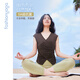 
Fansheng Yoga Fashion, Simple and Comfortable Design V-neck Casual Waist Slimming Outer Vest Outer F14223 Soft Powder S