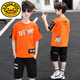 G.duck Boys T-shirt Short Sleeve 2025 Summer New Children's Big Children's Tops Children's Clothes Boys Pure Cotton Half-Sleeve Summer Clothes Trendy Winilila-BX679T-Shirt-Blue 130 cm