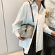 
Travel bucket bag for women 2025 new fashion versatile shoulder bag niche high-end fashion casual crossbody bag light gray