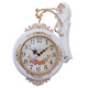 Double-sided wall clock living room stylish silent European creative silent clock two-sided quartz clock modern simple fashionable hanging watch 9889 wood color other