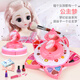 Anby-Familien (Anby Familien) Kinderkosmetikspielzeug Make-up-Box zum Tränennagellack Lidschatten Spielhaus Schönheitskasten Mädchen Geburtstag Geschenk Doppelschicht Kuchen Schönheitskiste + Make-up 7-teilig Set