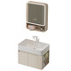 Pequeño apartamento gabinete de baño inteligente a prueba de agua de panal de aluminio gabinete colgante de aluminio con estante de almacenamiento lavado a mano combinación de cuenca 4837 gabinete de cuenca + desagüe