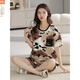 
Modal pajamas for women in summer 2025 new cartoon set short-sleeved cotton Korean style thin style for outdoor wear Y9855 M