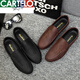 Cartelo Summer New Herren -Slipper 2025 Fahren lässige Lederschuhe weiche Sohle Herren trendige Straßenschuhe Internet Promi Schuhe D838 Black 39