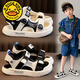 G.duck children's sandals 2025 summer new style boys' sports non-slip sandals Korean style casual baby beach sandals DHXS27 black 24 inner length/15cm