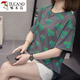 啄木鸟2025夏装新款加大码纯棉短袖T恤女胖mm洋气减龄显瘦遮肚子上衣女 9901灰色 M 80-95斤