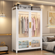 
Simple wardrobe bedroom home rental house assembled metal all-steel frame new style wardrobe small storage cabinet PC double door wardrobe 800*500*1585