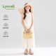 Mucmukn [Summer of Island City] Tians Laiser Lace sleeveless vest shirt Seaside vacation wide-leg pants Girls summer pants M52XK3881B beige 130