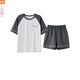 Modal pajamas for women in summer 2025 new short-sleeved suit cotton cartoon sports can be worn on the outside thin home clothes Y9856 M 75-95Jin [Jin equals 0.5 kg]