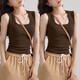 
Slim fit and slim suspender vest for women in summer 2025 new versatile large size fat MM sleeveless short base top K10-dark gray 2XL Recommended weight 130-150Jin [Jin equals 0.5 kg]