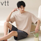 
VTT pure cotton short-sleeved shorts men's home clothing suit portable in summer antibacterial moisture-absorbing and sweating can be worn outside V short-sleeved set: OMM13603 L
