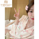 Modal ice silk pajamas for women in summer short-sleeved trousers internet celebrity style 2025 new spring and summer thin silk thick home clothing set FS-9905 peach [short sleeves + trousers] M [suitable for 75-95Jin [Jin equals 0.5 kg]]