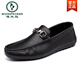 Specht Frühling und Sommer Neue Herren Beanie Schuhe Korean faule Schuhe Low top top topper Lederschuhe weiche Oberfläche Weiche Sohle trendige Herren -Freizeitschuhe Weiß 9230 41