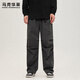 Mark Huafei 2025 Autumn New American Casual Workwear Paratrooper Pants Men's Loose Straight Trousers M Volcanic Ash
