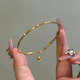 Shunfusheng SOENFUSE extremely fine solid 18k gold bracelet for women, light luxury niche design, simple and versatile, exquisite hand jewelry that does not fade, extremely fine gold bracelet