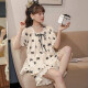 桑琴少女生睡衣女士夏季薄款大码公主风短袖短裤可爱春夏天家居服套装 693粉色 M (建议体重80-100斤)