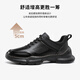 Sieben Wölfe Herrenschuhe Herbst und Winter Neue echte Leder-Freizeitschuhe für Männer mit dicker Sporterschuhen Schicht Schicht Cowhide Weiche und vielseitige Laufschuhe Schwarz 9793 39