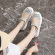 Women's shoes 2025 summer new breathable and lightweight Mary Jane Velcro one foot thick sole anti-slip slow step mother's shoes YGNX-677 orange 38