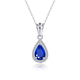 Tingliang 0.6 carat royal blue sapphire pendant 18K gold diamond colored gemstone necklace Chinese Valentine's Day single pendant